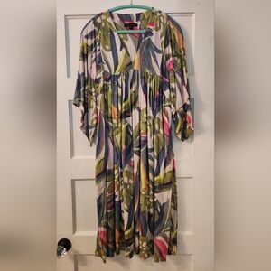 Donna Karan Sleepwear Nightgown, Tropical Print Pajama, Viscose Sz L / XL EUC